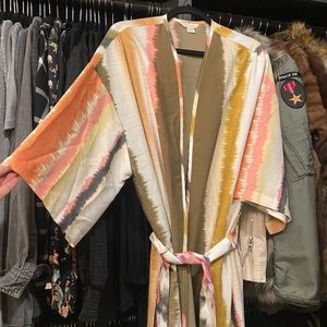 Anthropologie Kimono Robe Cover Up a One Size Tie waist